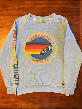 AVIATOR NATION - AUSTIN SWEATSHIRT - LIGHT BLUE - LARGE